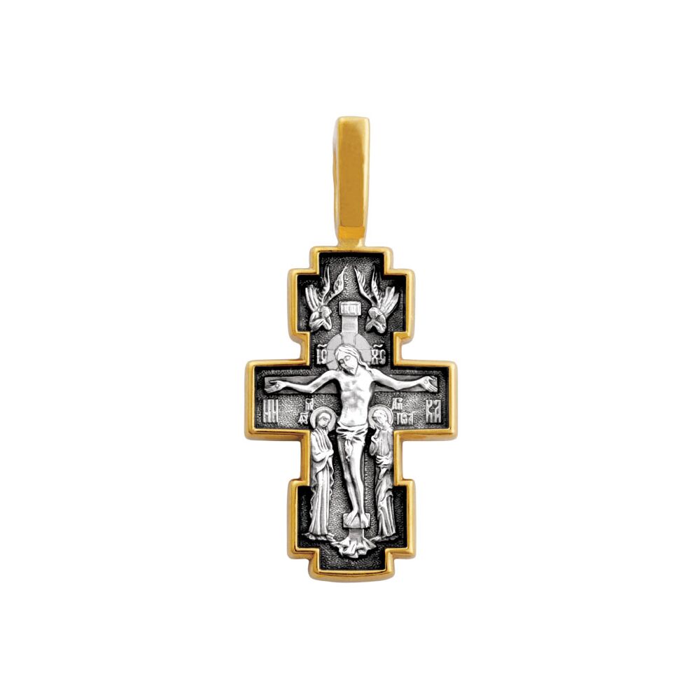 Крест нательный Акимов 101.213 «Распятие. Икона Божией Матери «Млекопитательница»