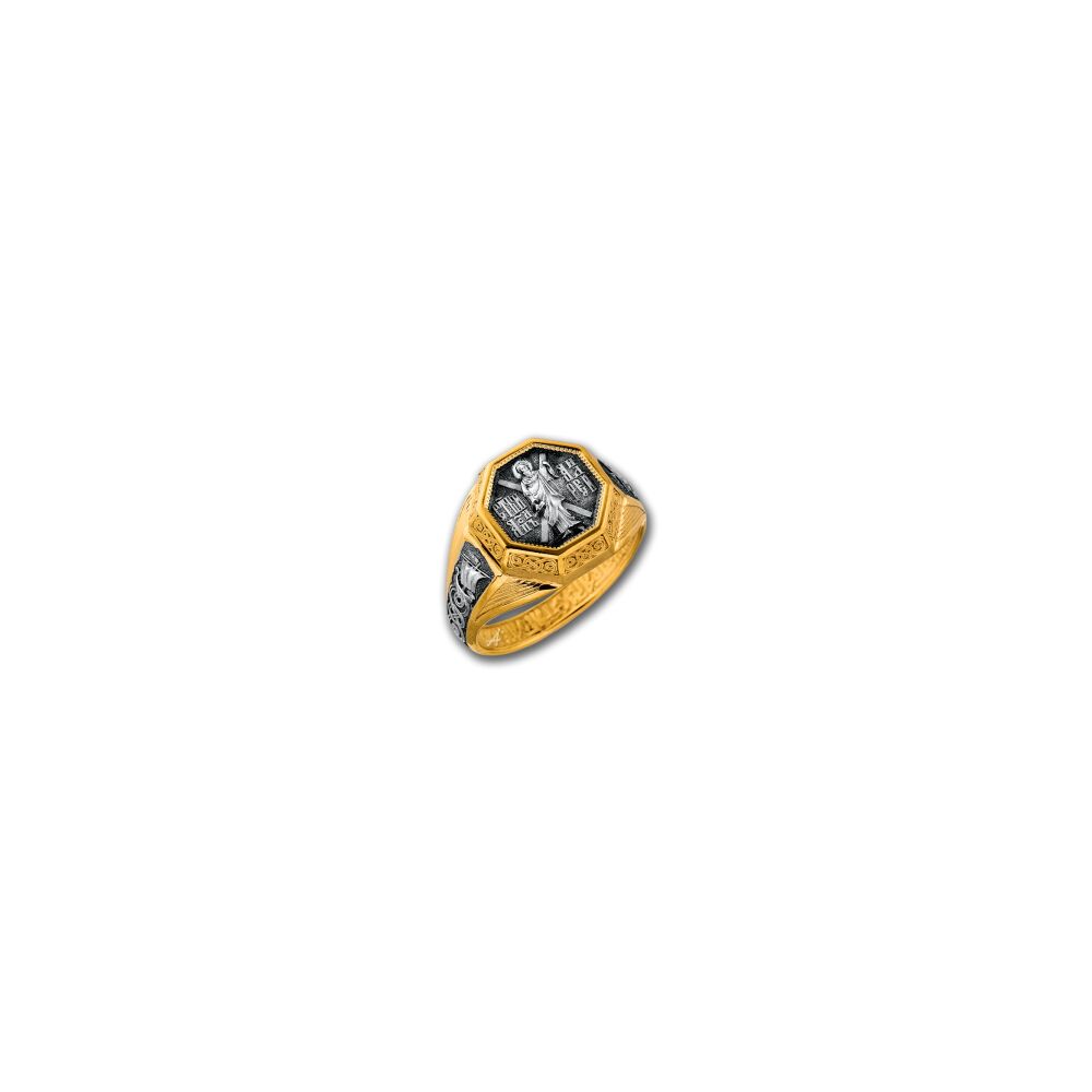 Охранное кольцо Акимов 108.042-P «Святой апостол Андрей Первозванный» Позолота