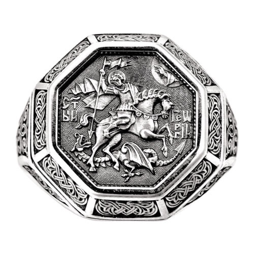 Охранное кольцо Акимов 108.043 «Вмч. Георгий Победоносец» Серебро