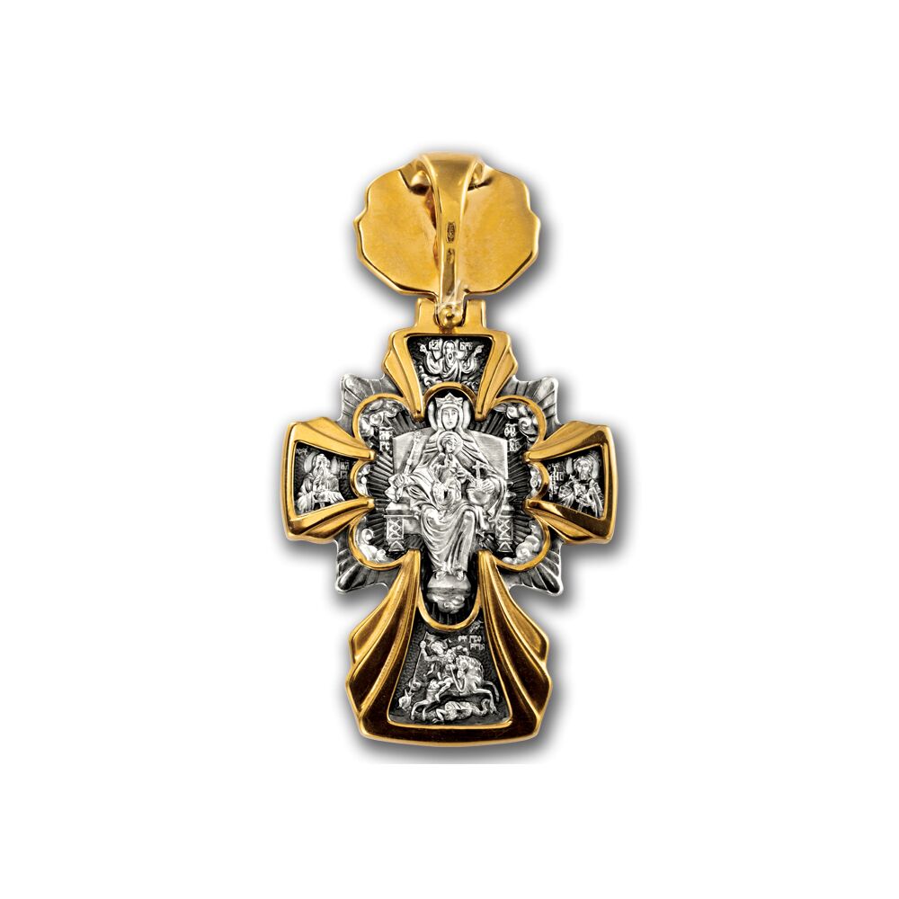 Neck Cross Akimov 101.227 «The Crucifix. The Icon of the Mother of God «Sovereign»