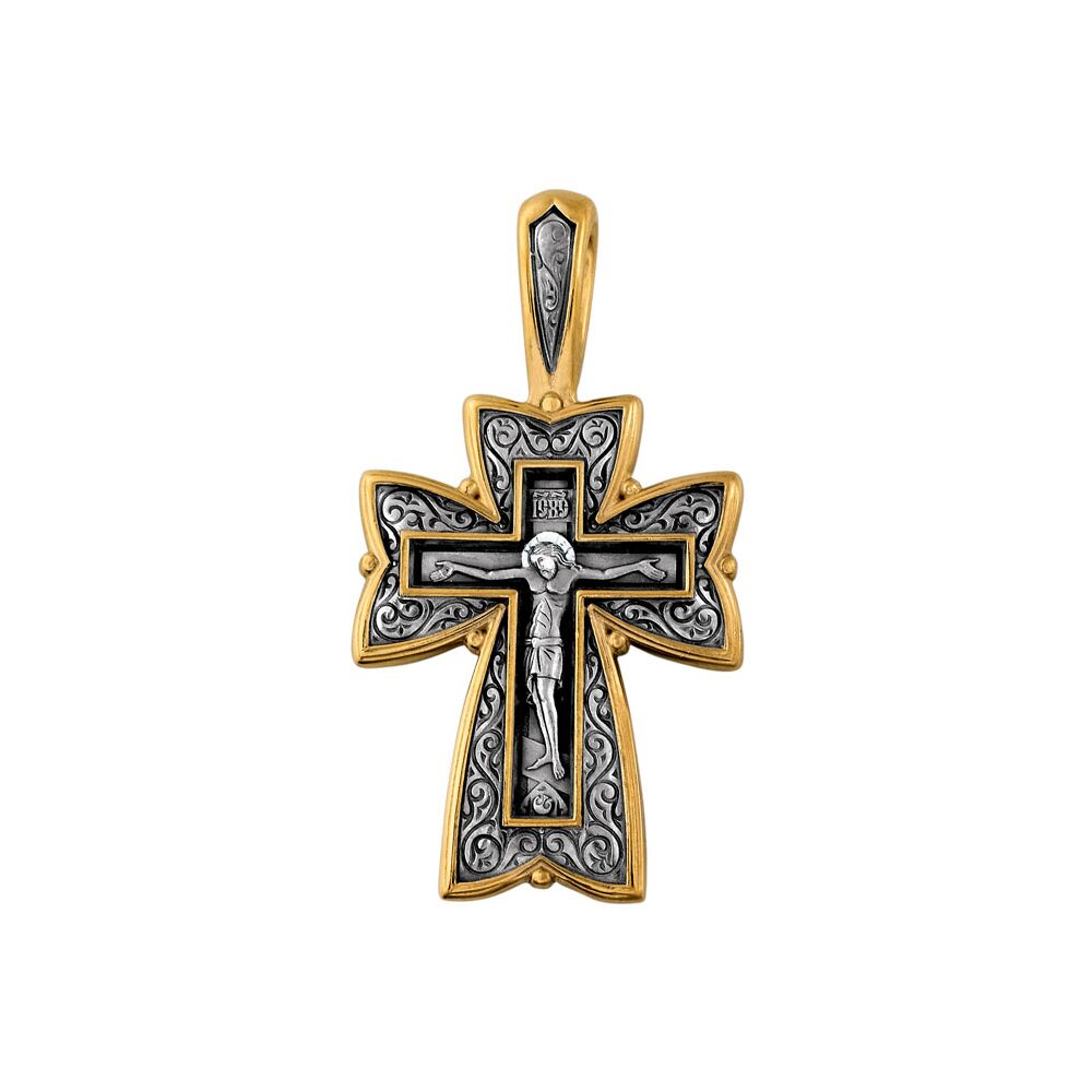 Neck Cross Akimov 101.090 «The Crucifix. The prayer «Let God arise»