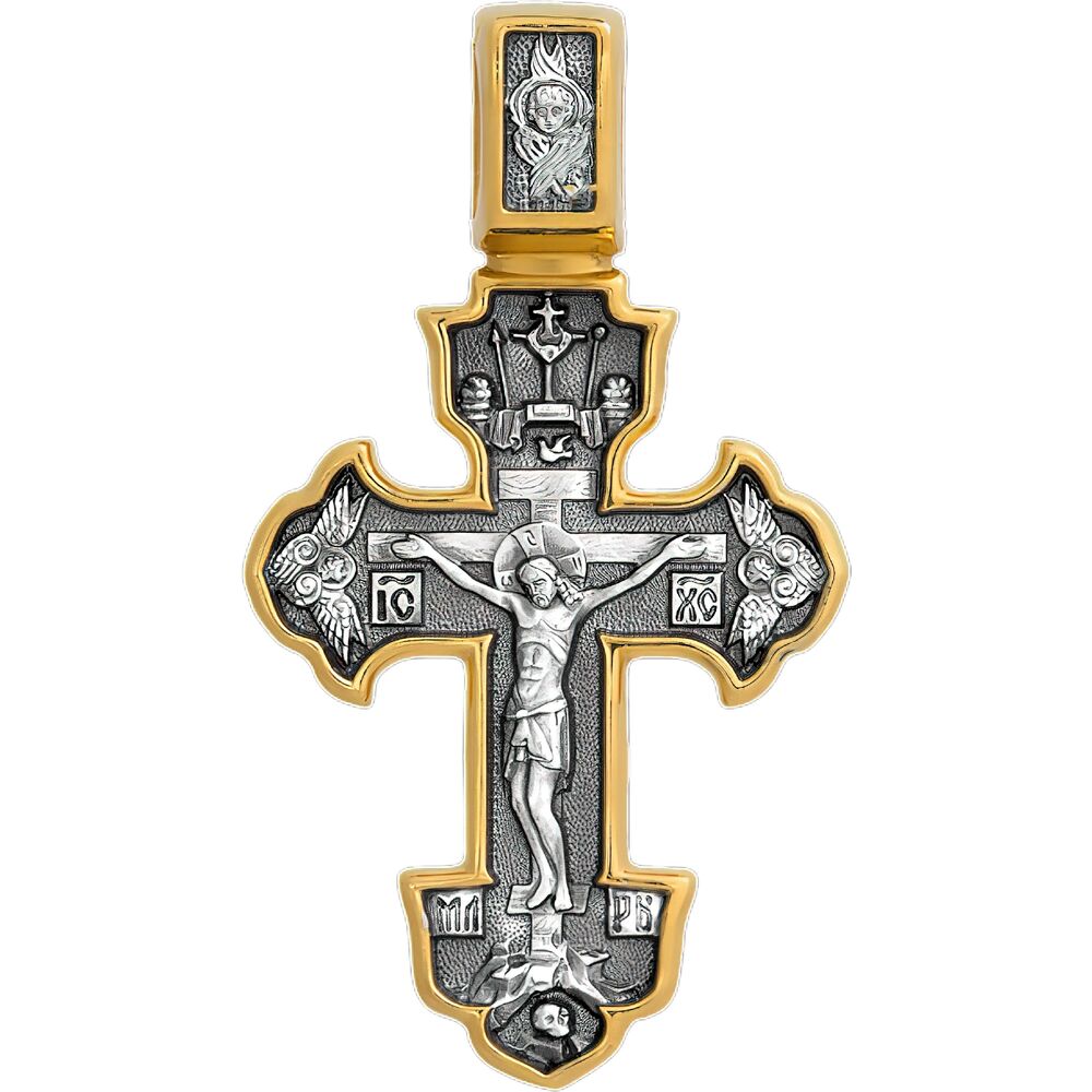 Крест нательный Акимов 101.239 «Распятие. Ангел Хранитель»