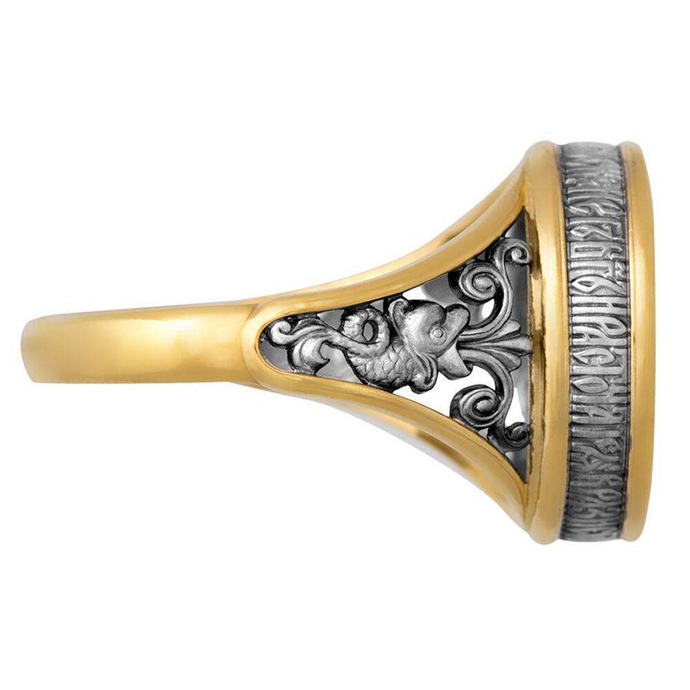 Охранное кольцо Акимов 108.041-P «Святой пророк Иона» Позолота