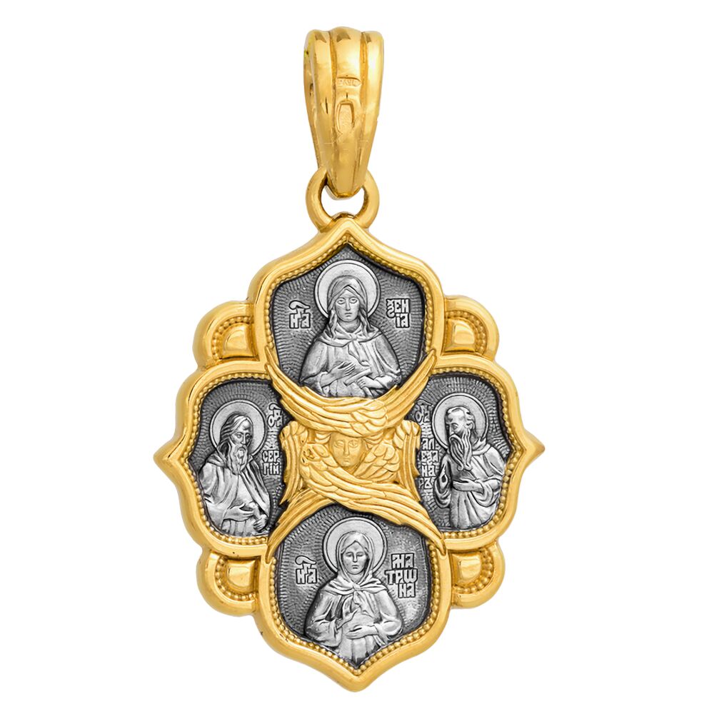 Icon Akimov 102.053 «Transfiguration. Holy Sergius of Radonezh, Alexander of Svir, Xenia of Petersburg, Matrona of Moscow»