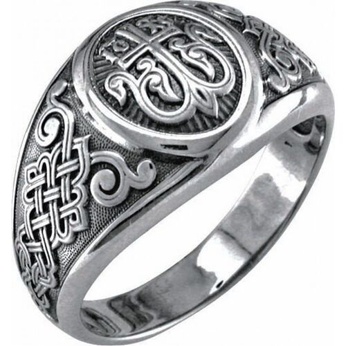 Охранное кольцо Акимов 108.040 «Процветший Крест» Серебро