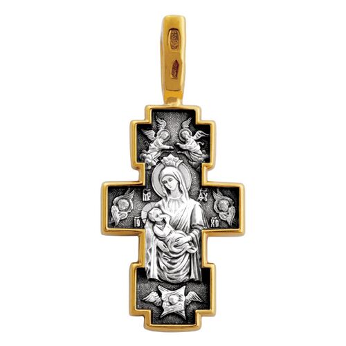 Neck Cross Akimov 101.213 «Crucifix. The Icon of the Mother of God «Nursing the Child»