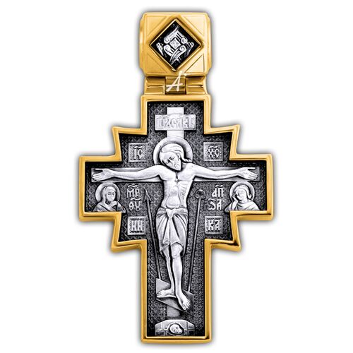 Крест нательный Акимов 101.254 «Распятие. Икона Божией Матери «Неопалимая Купина»