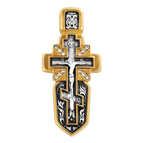 Крест нательный Акимов 101.214/K «Распятие с Андреевским крестом. Ангел Хранитель»