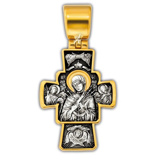 Крест нательный Акимов 101.273 «Распятие. Икона Божией Матери «Семистрельная»