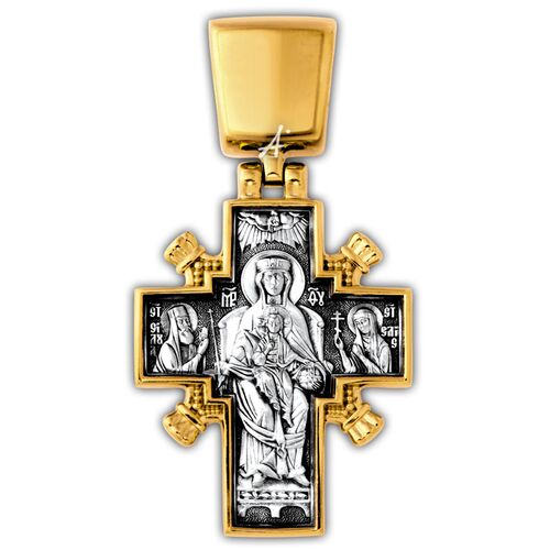 Крест нательный Акимов 101.261 «Иисус Христос «Царь царей». Икона Божией Матери «Державная»