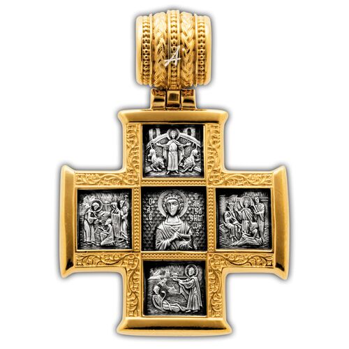 Хрест натільний Акімов 101.255 «Господь Вседержитель.Великомученик Пантелеймон зі сценами житія»