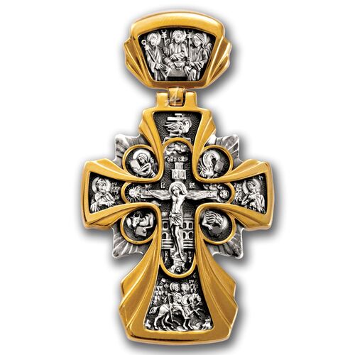 Хрест натільний Акімов 101.227 «Розп'яття. Ікона Божої Матері «Державна»