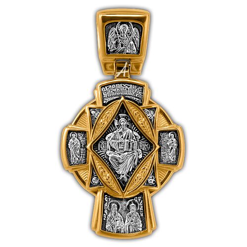Neck Cross Akimov 101.287 «The Lord Almighty. St. Blessed Matrona of Moscow. Peter and Paul, the Apostles. Sts. Peter and Fevronia»
