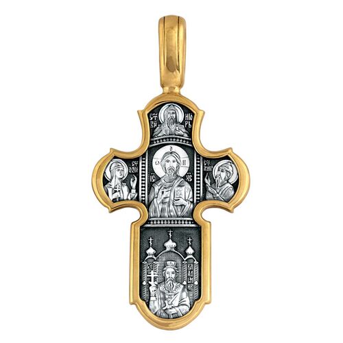 Neck Cross Akimov 101.098 «The Lord Almighty. The Mother of God Icon «The Indestructible Wall»