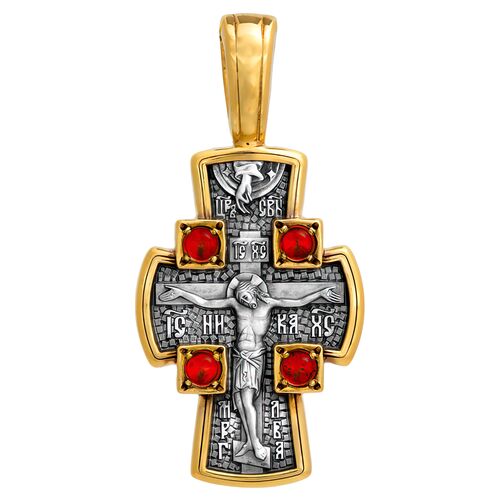 Neck Cross Akimov 101.085/KG «The Crucifixion of the Lord. Guardian Angel»