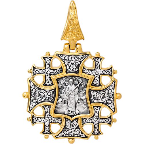 Хрест натільний Акімов 101.264 «Спас з мечем. Вмч. Георгій Побідоносець"