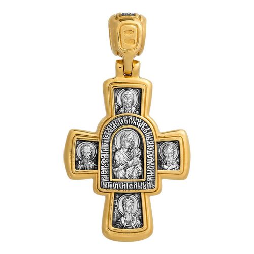 Neck Cross Akimov 101.026 «The Lord Almighty (Christ Pantocrator). The Iviron icon of the Mother of God»