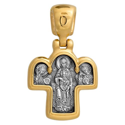 Neck Cross Akimov 101.027 «Christ Enthroned. The Mother of God Enthroned»