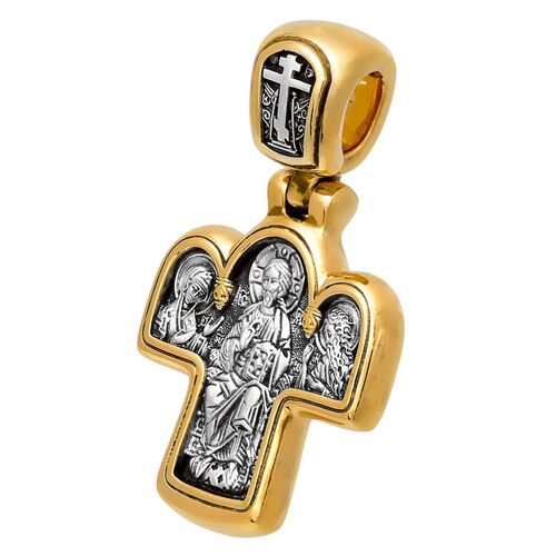 Neck Cross Akimov 101.027 «Christ Enthroned. The Mother of God Enthroned»