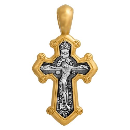 Крест нательный Акимов 101.030 «Распятие. Великомученик Димитрий Солунский»