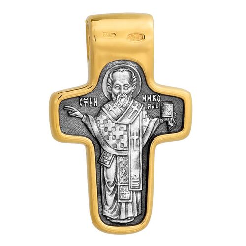 Neck Cross Akimov 101.054 «The Vernicle Image of the Saviour. St. Nicholas the Wonderworker»
